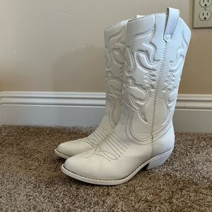 White cowboy Boots